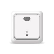 Переключатель проходной 1-кл. ОП Олимп 10А IP20 с подсветкой бел. UNIVersal О0125