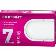 Светильник светодиодный 71 687 OBL-O1-7-4K-WH-IP65-LED 7Вт 4000К IP65 520лм ЖКХ овал бел. (аналог НПП) ОНЛАЙТ 71687