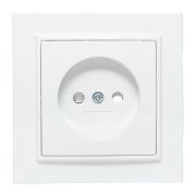 Розетка 1-м СП Минск 10А IP20 без заземл. защ. шторки бел. Basic EKF ERR10-022-100
