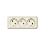 Розетка 3-м ОП Олимп 16А IP20 без заземл. сл. кость UNIVersal 1166