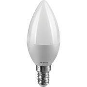 Лампа светодиодная 61 127 OLL-C37-6-230-6.5K-E14-FR 6Вт свеча 6500К холод. бел. E14 600лм 176-264В ОНЛАЙТ 61127