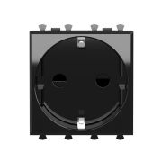 Розетка 1-м 2мод. Avanti «Черный квадрат» 16А IP20 2P+E защ. шторки черн. DKC 4402002