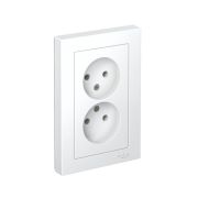 Розетка 2-м СП AtlasDesign 16А IP20 без заземл. в сборе бел. SE ATN000120