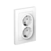 Розетка 2-м СП AtlasDesign 16А IP20 с заземл. защ. шторки в сборе бел. SE ATN000126