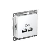 Розетка USB AtlasDesign тип A+A 5В 1х2.1А 2х1.05А механизм бел. SE ATN000133