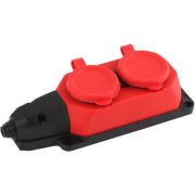 Колодка удлинителя 2-м с заземл. 16А IP44 K-2e-RED-IP44 каучук красн. Эра Б0044551
