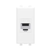 Розетка компьютерная 1мод. Avanti «Белое облако» RJ45 кат.5E без шторок модульная механизм DKC 4400661