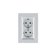 Розетка 2-я с/з СП Karea 16А IP20 серебр. Makel 56065082