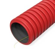 Труба гофрированная двустенная ПНД гибкая d40мм с протяжкой SN29 450 красн. (уп.50м) Промрукав PR15.0253