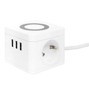 Удлинитель «Куб» 2х1.3м 3USB 2.4А+зарядное устройство 1кв.мм EKF UBA-CUB-3-WC