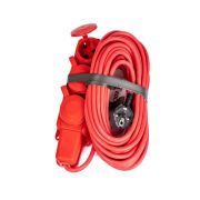 Удлинитель на каучуковой колодке 3х10м 16А IP44 250В 4кВт каучук КГ 3х2.5 красн. УХз16 Россия КОСМОС YKsm10m-3g(16A)KG-R