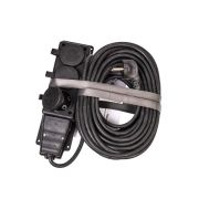 Удлинитель на каучуковой колодке 3х15м 16А IP44 250В 4кВт каучук КГ 3х2.5 черн. УХз16 Россия КОСМОС YKsm15m-3g(16A)KG-B