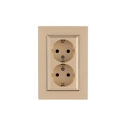 Розетка 2-я Karea RIZZ с заземл. крем Makel 88010082