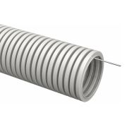 Труба гофрированная ПВХ d20мм с протяжкой сер. (уп.10м) TOKOV ELECTRIC TKE-TG/P-20-C06/10