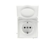 Розетка силовая KANT IP44 2P+E защ. шторки с крышкой бел. магнолия DKC 7000013
