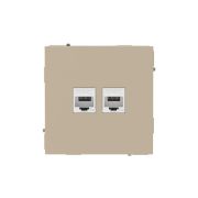 Розетка компьютерная 2-м KANT RJ45 кат.5E без шторки ванильн. марципан DKC 7015664