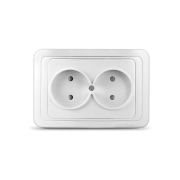 Розетка 2-м СП Валери 16А IP20 без заземл. защ. шторки бел. UNIVersal В0102x